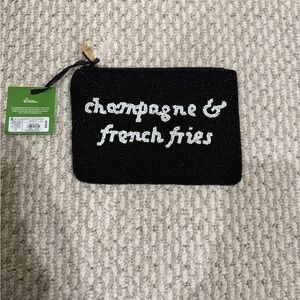 Target Kate Spade Champagne and French Fries Black Beaded Wristlet